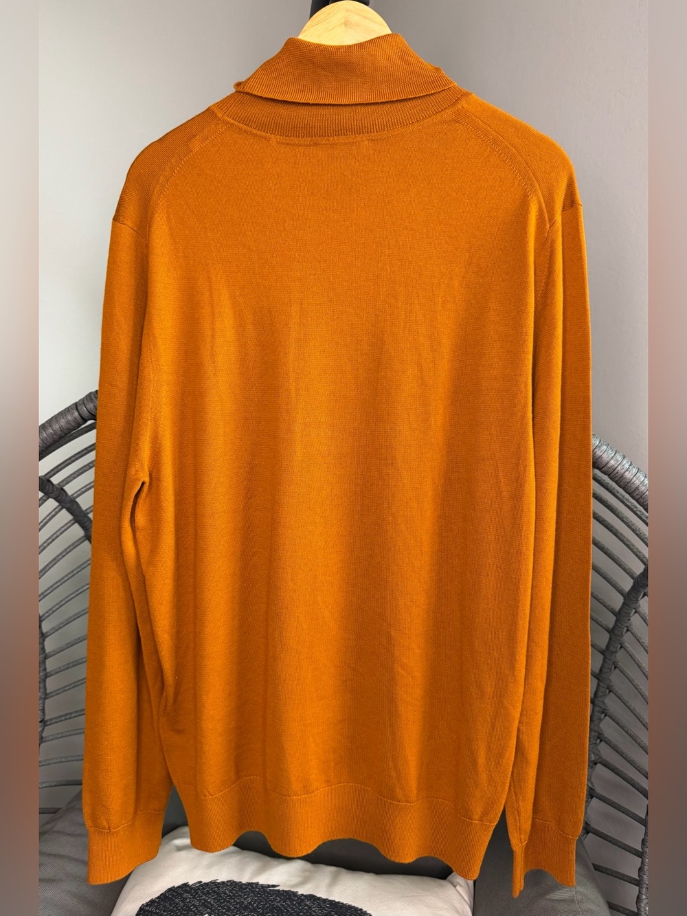 Sandro Men's Orange Turtleneck Sweater. XXL